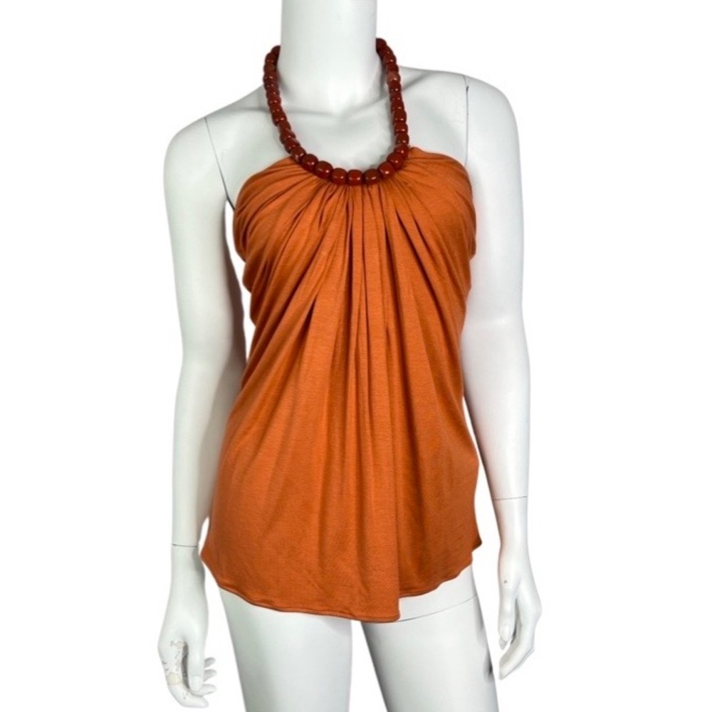 🚨SOLD🚨 SKY beaded neck halter top in size M